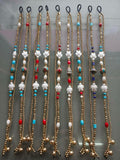 "Wang Hin Gold Turtle & Bells Anklet Bracelet worn on wrist"
