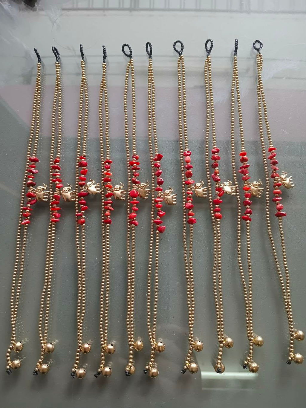 Wang Hin Red Coral & Elephant Anklet / Bracelet