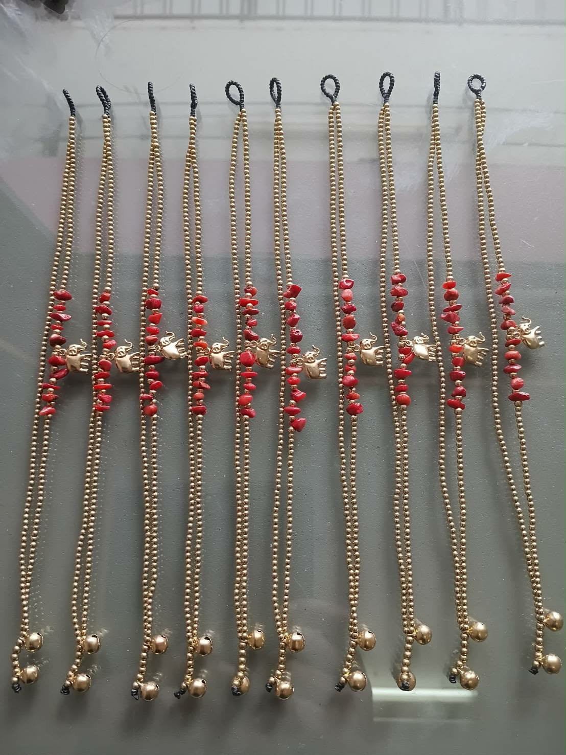 Wang Hin Red Coral & Elephant Anklet / Bracelet