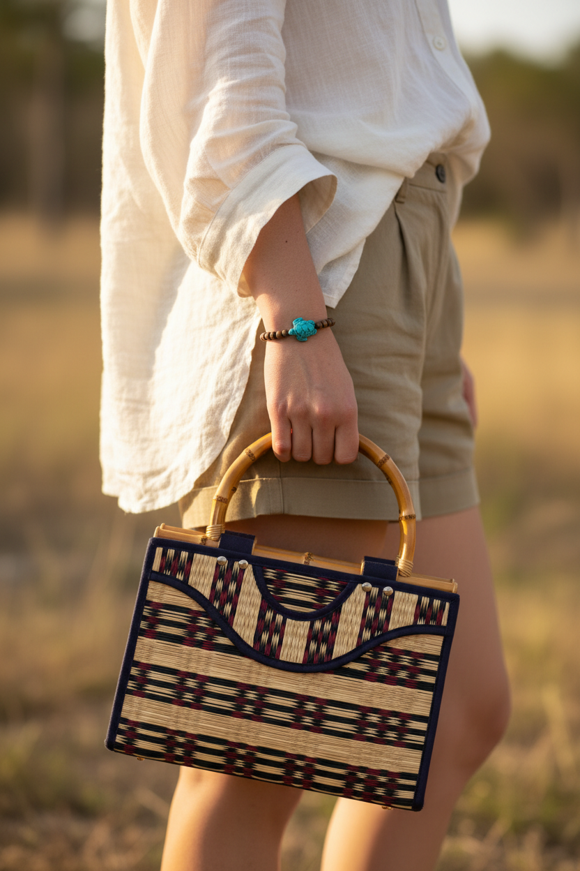 Chantao Woven Rattan Handbag