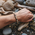 Macramé Bracelet — River Disc lifestyle photo