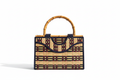 Chantao Woven Rattan Handbag — front view with circular bamboo handle